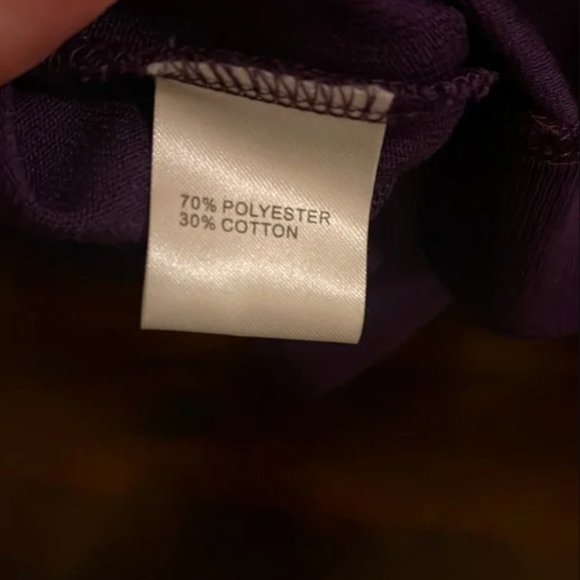 Pretty PattyBoutik Women's Cowl Neck Button Embellished Top (Deep Purple L) - Picture 5 of 7